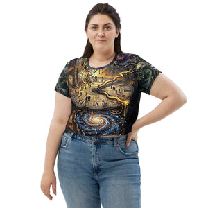 Where Time Ends women's all-over print crop tee Apex Art Series Norpex Canada different