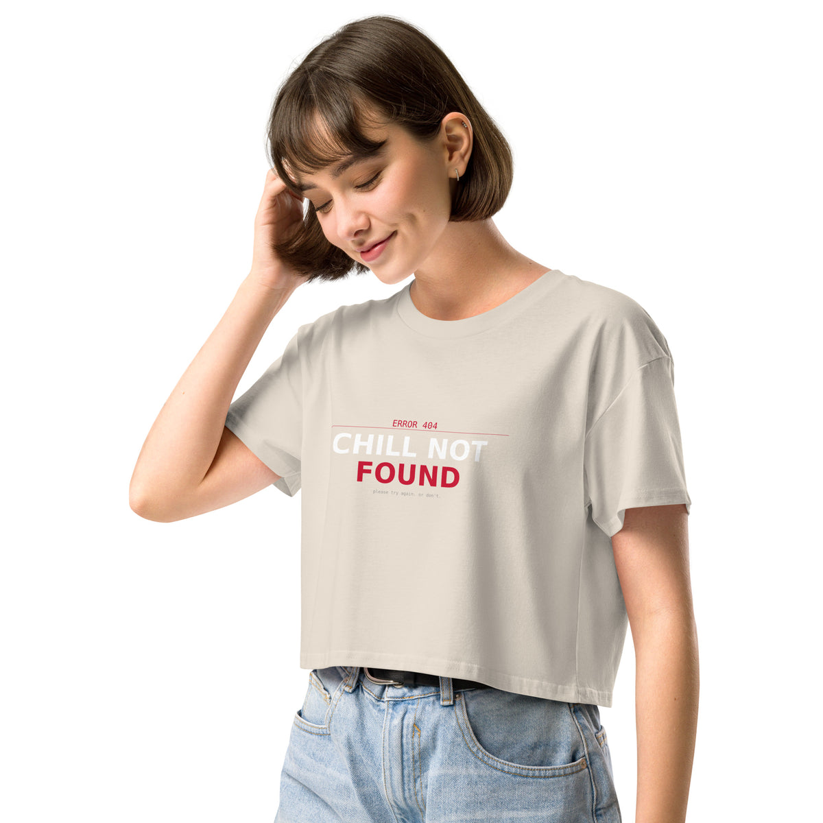 Error 404 Chill Not Found women's crop top graphic streetwear Norpex Canada