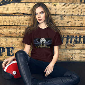 Moonrise women's graphic tee oil painting moon Apex Art Series Norpex Canada