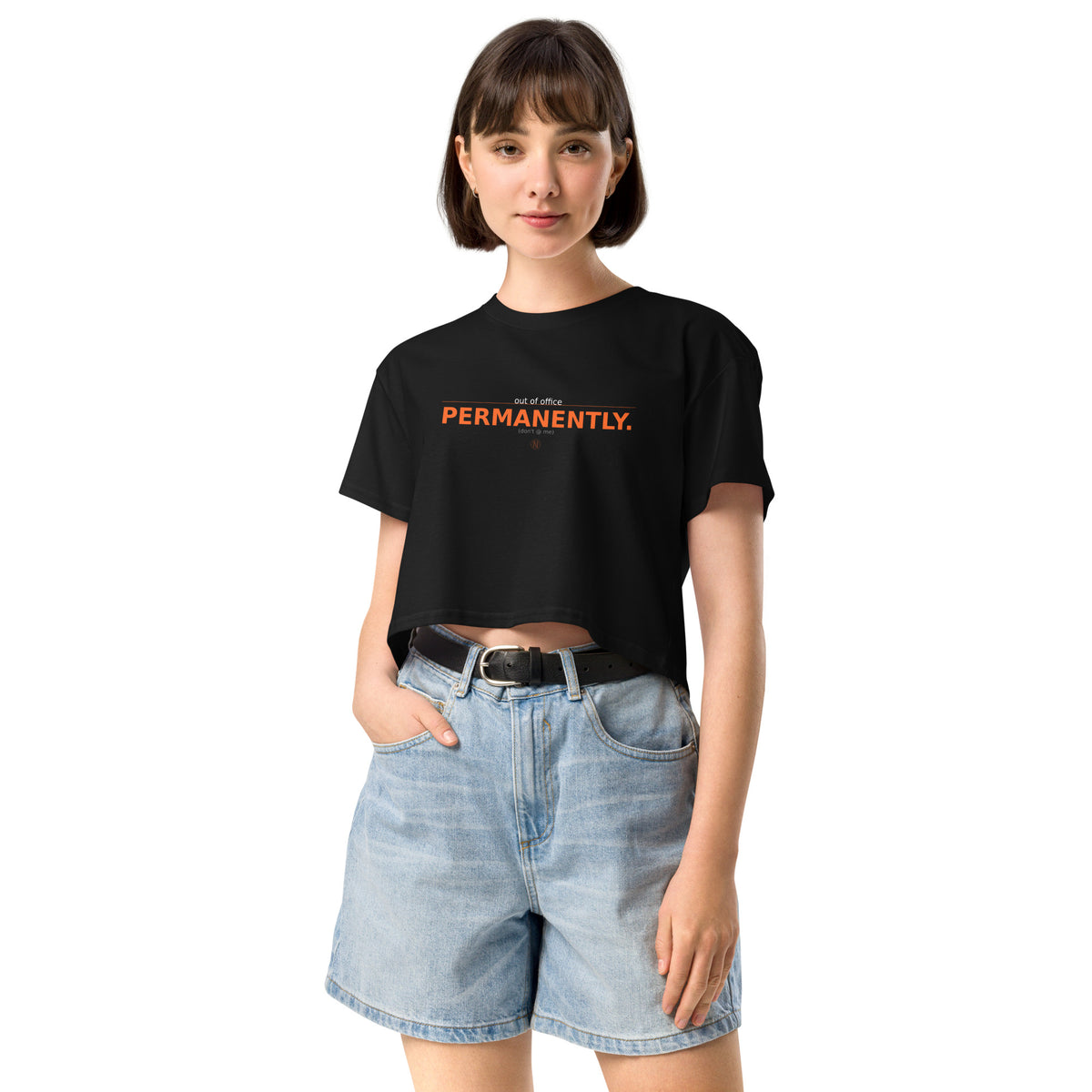 Out of Office Permanently women's crop top graphic streetwear Norpex Canada