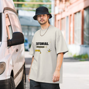 Tutorial Skipped unisex oversized faded graphic tee yellow black Norpex Canada streetwear