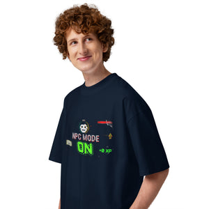 NPC Mode ON unisex oversized organic tee navy streetwear Norpex Canada zoom