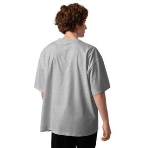 Slow Bloom men's oversized tee — a bee resting on a blooming flower, Quiet Hours series by Norpex