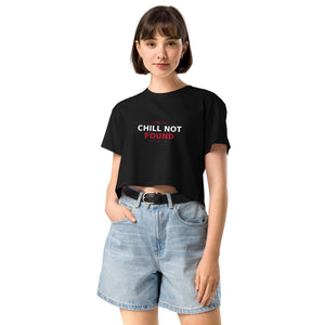 Error 404 Chill Not Found women's crop top graphic streetwear Norpex Canada black